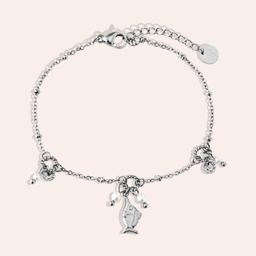 17cm Pearl Fish stainless steel bracelet