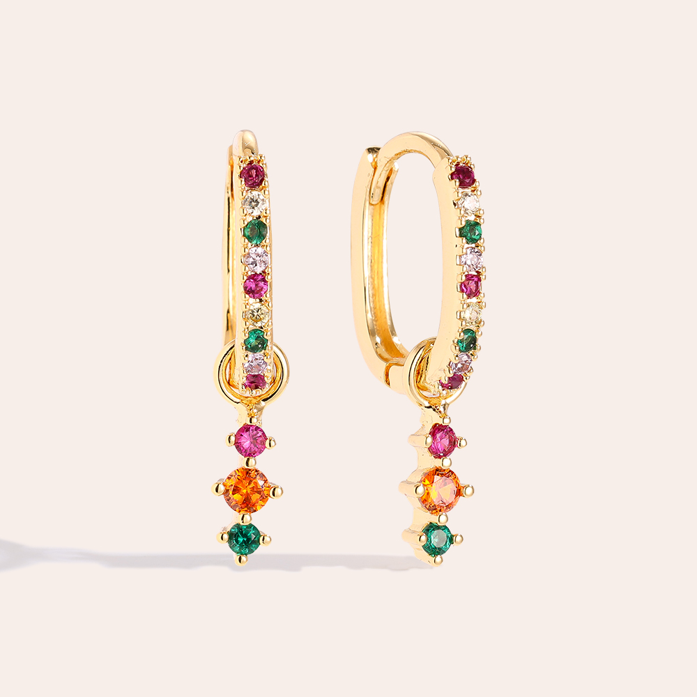 2.4cm Various Diamond Gold Plated Earrings        