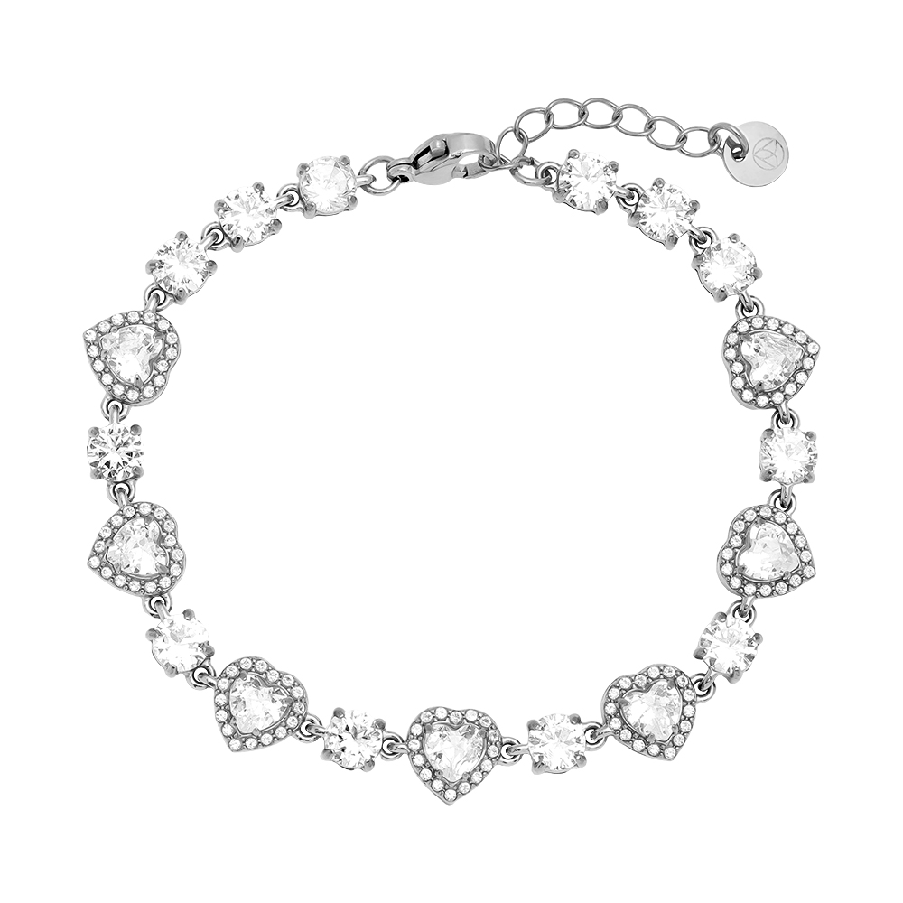 17cm Perfect Sparkling Diamond stainless steel bracelet   