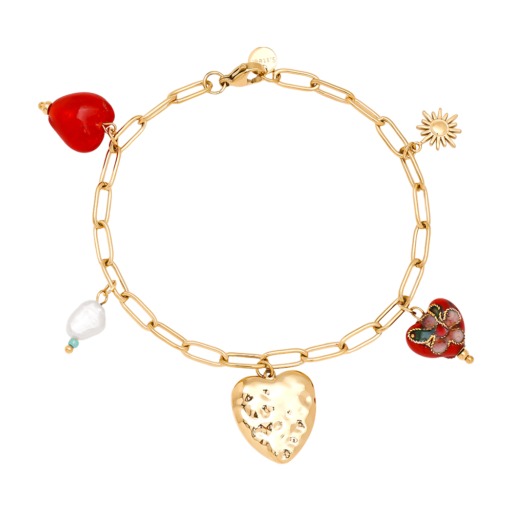 17cm Fine Various Charms stainless steel bracelet       