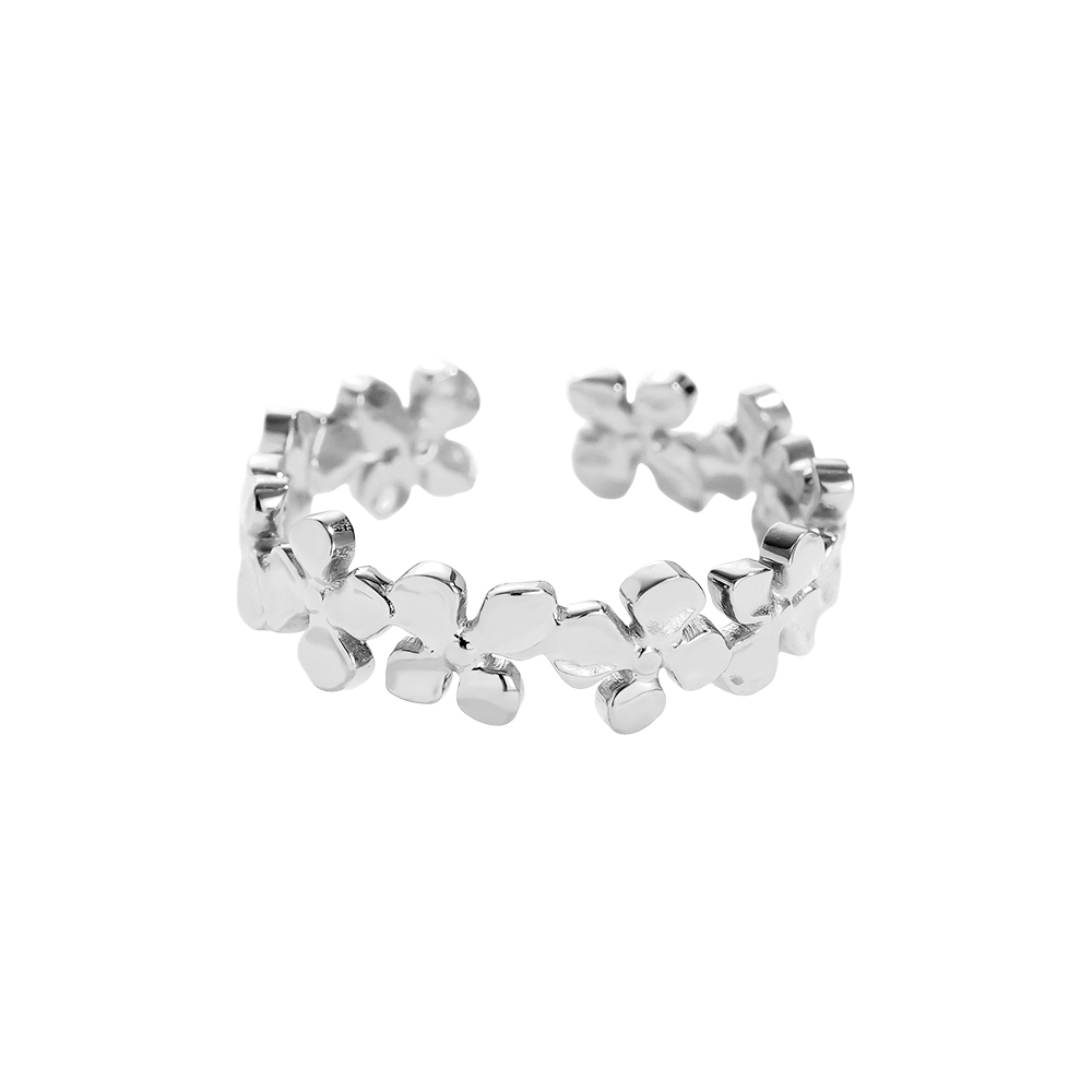 many flowers stainless steel ring    