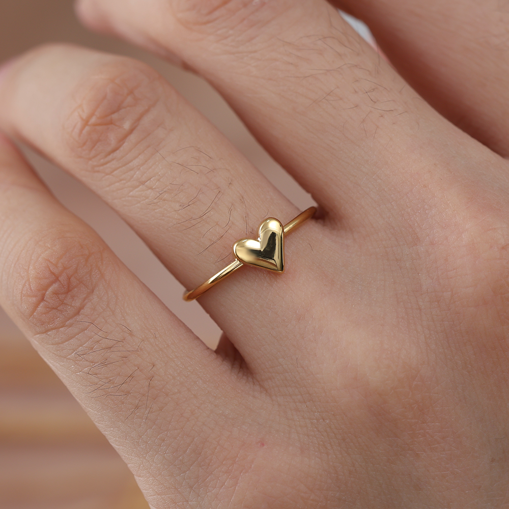 Stainless steel ring Simple Heart