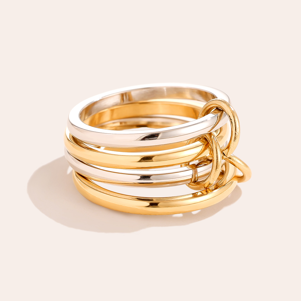 Simple Four Layer Ring Set Stainless Steel Ring    