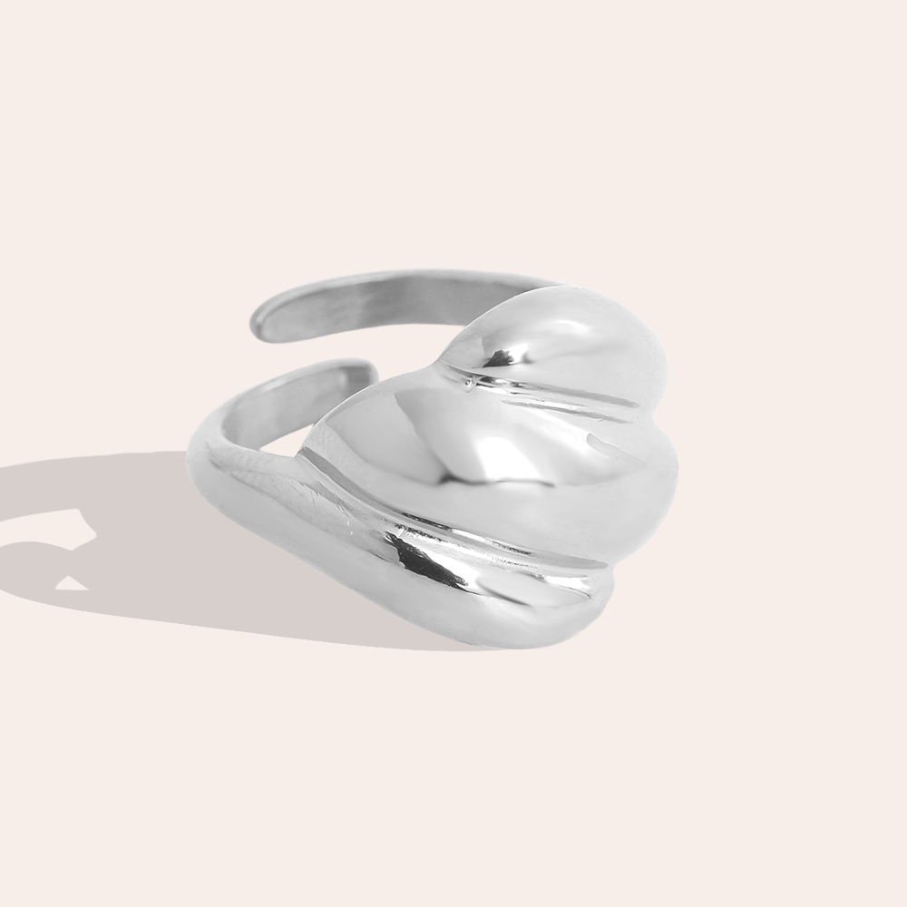 Adjustable three strong lines stainless steel ring    