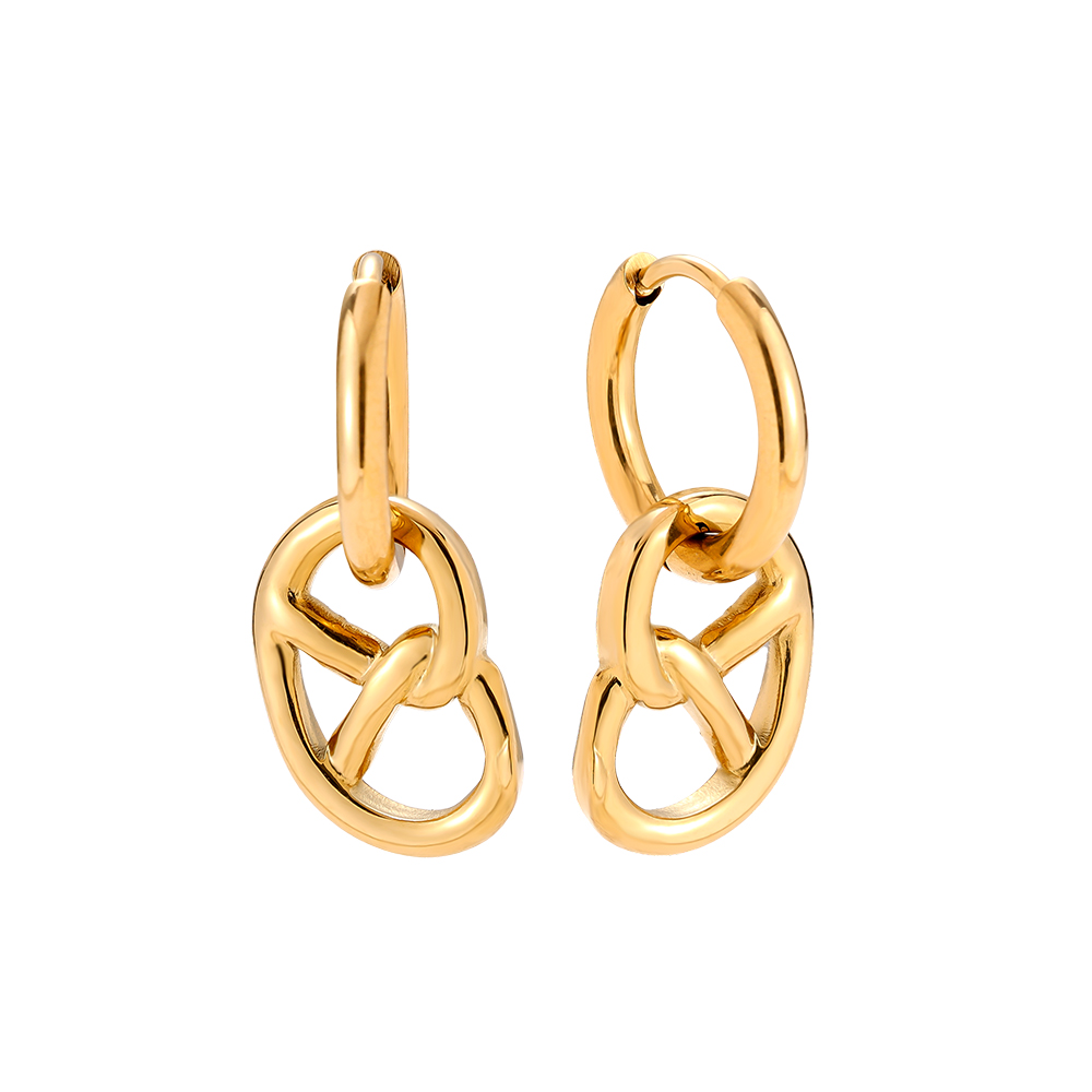 2.5cm Pretzel stainless steel earrings