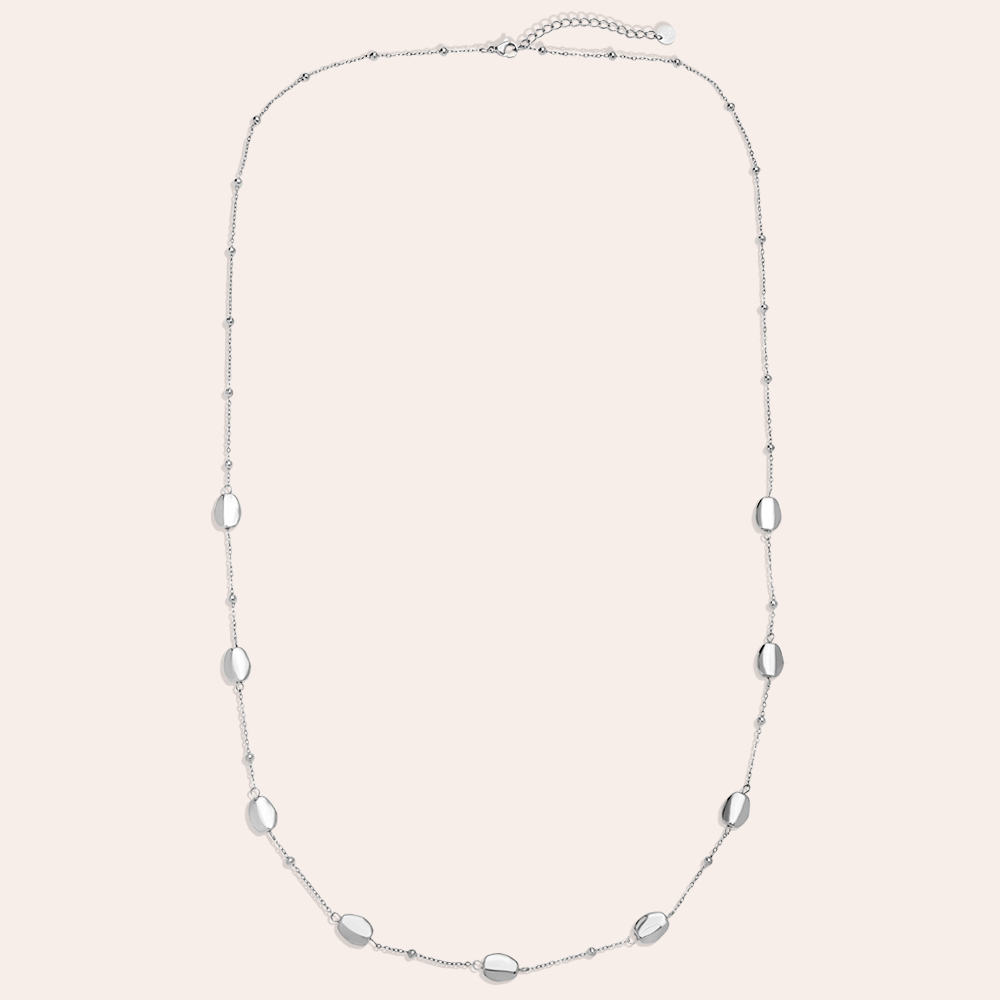 Stainless steel necklace 80cm Uneven Oval Chain