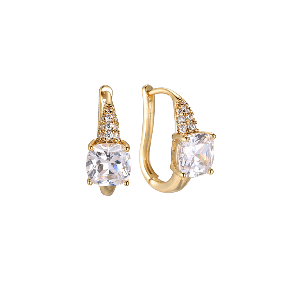 Pixelated Teardrop Diamond Gold-plated Creole