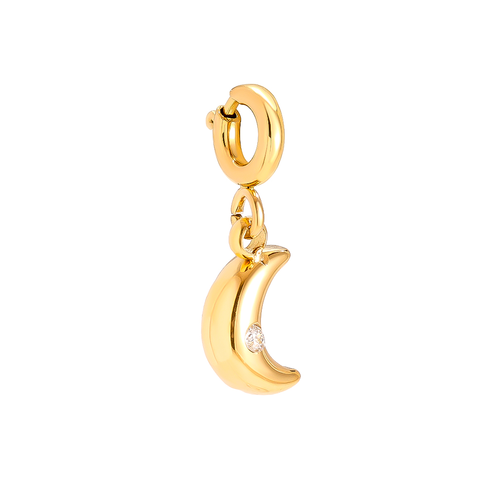 1cm Spring Clasp Moon stainless steel pendant       