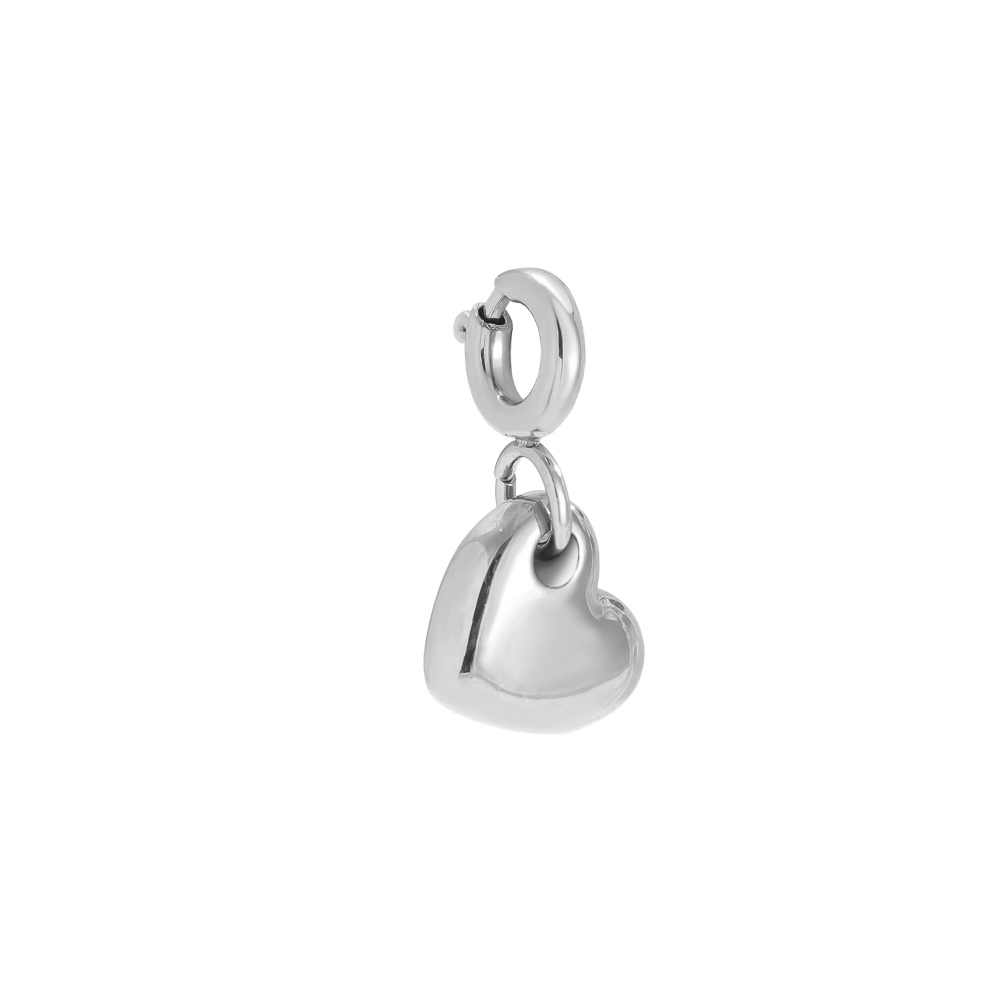 9mm Spring Clasp Nice Heart Stainless Steel Pendant  