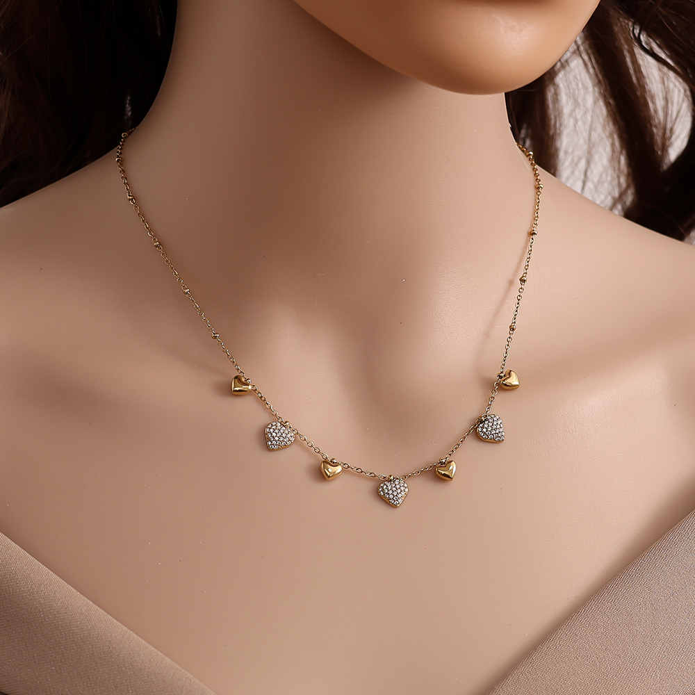 40cm Many Sweet Hearts stainless steel necklace     