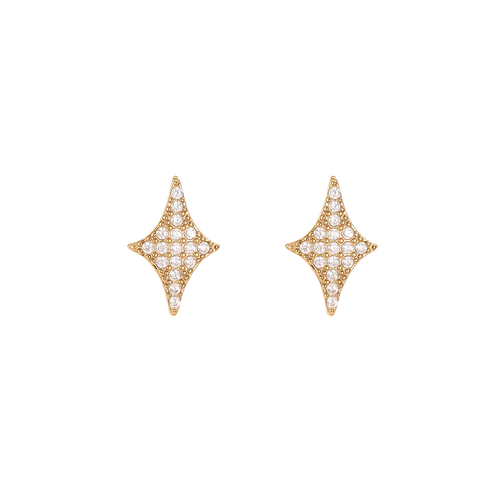 13mm Blink Star Zirconia Stainless Steel Earrings
