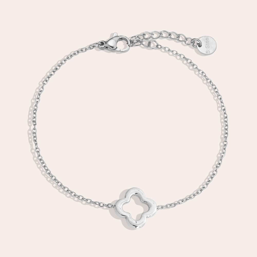 16cm cloverleaf stainless steel bracelet 