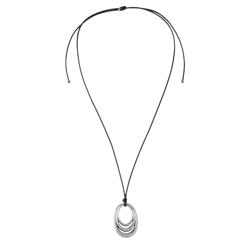 90cm multi-layered circle stainless steel pendant necklace