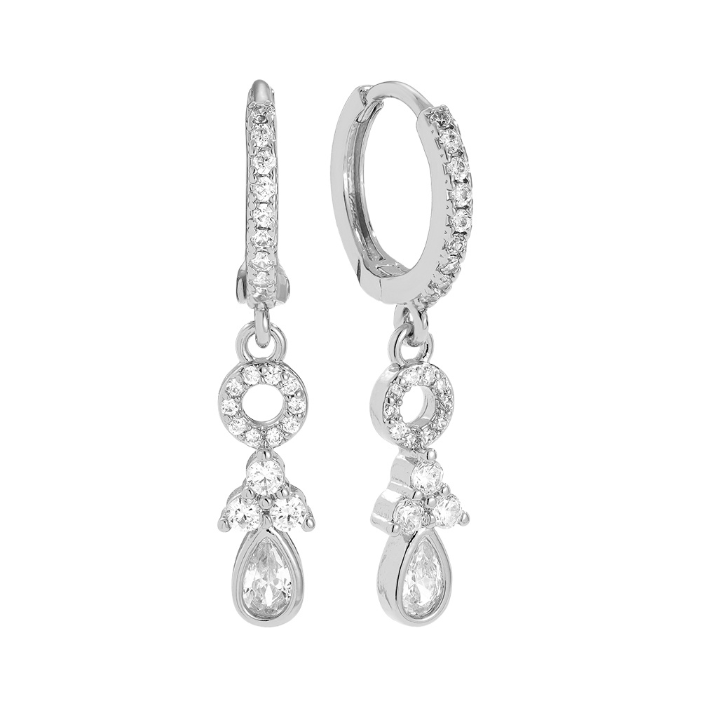 3cm Multi Cute Diamonds Gold-plated Earrings        