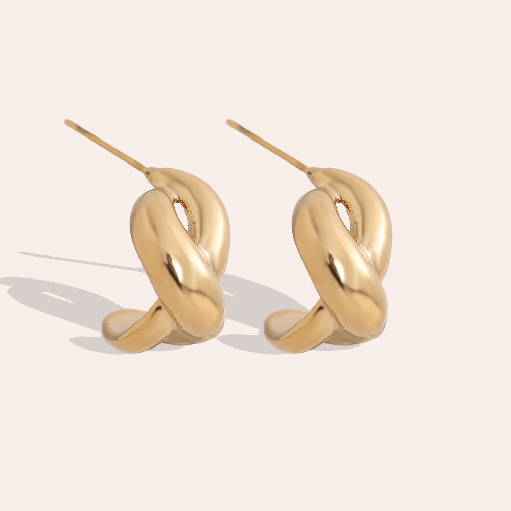 23mm knot stainless steel earrings