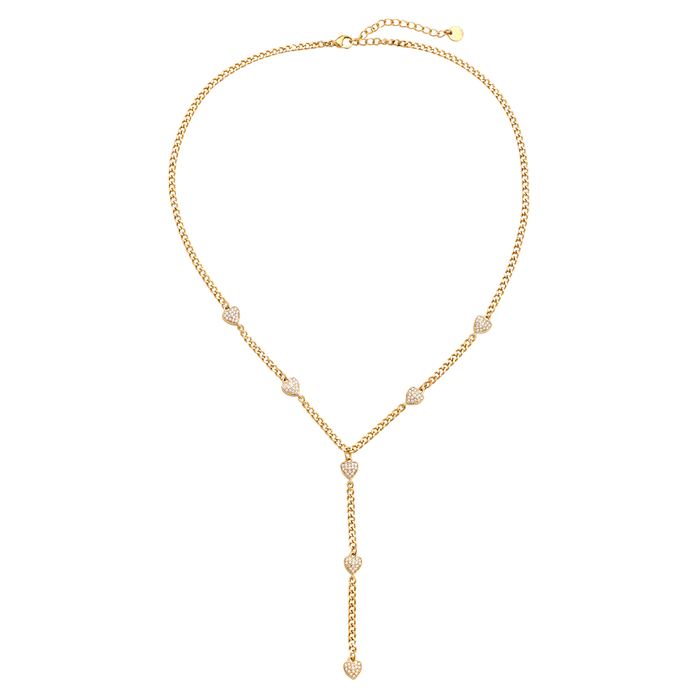 43cm heart link stainless steel necklace 