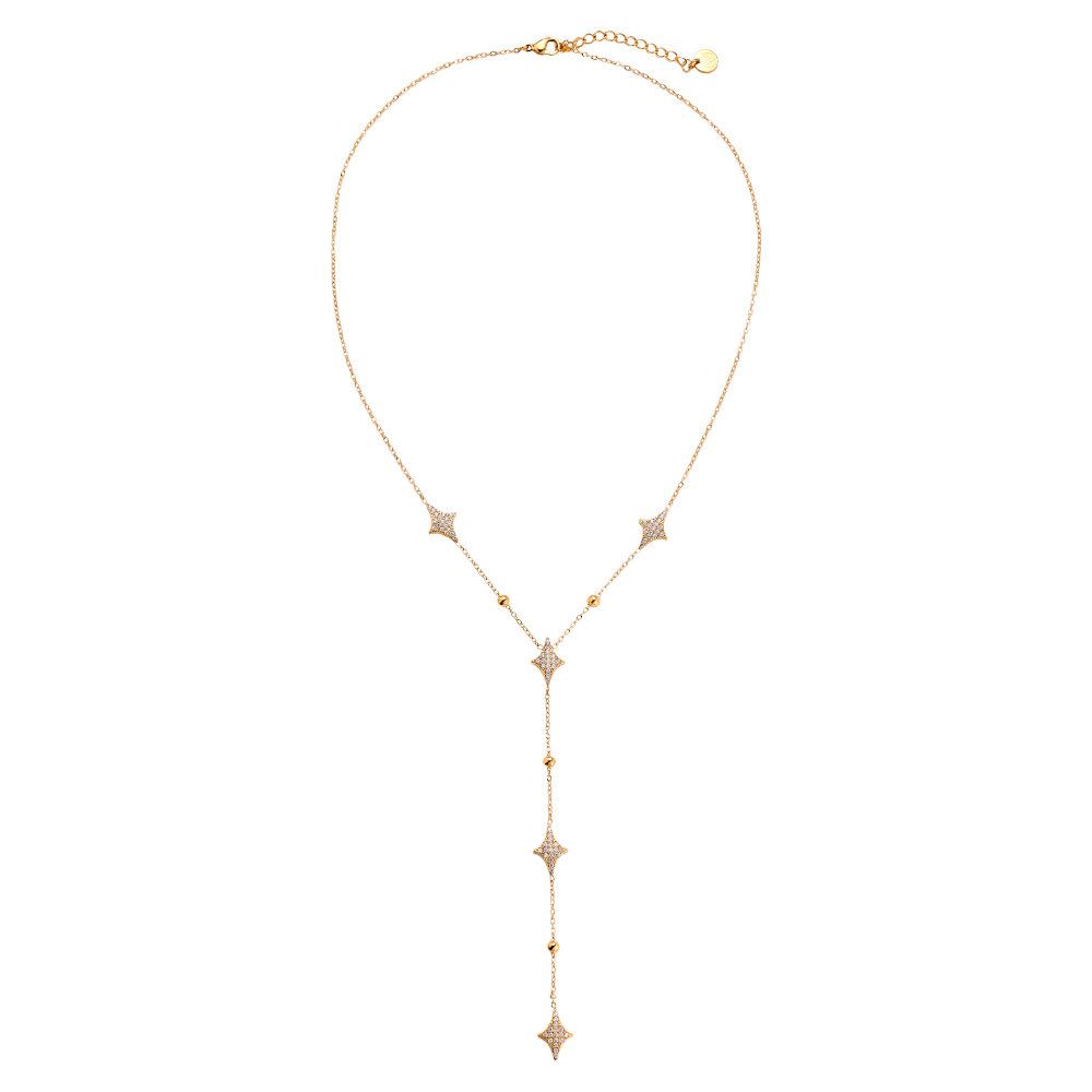 Stainless steel necklace 38cm Nice Diamond Shape