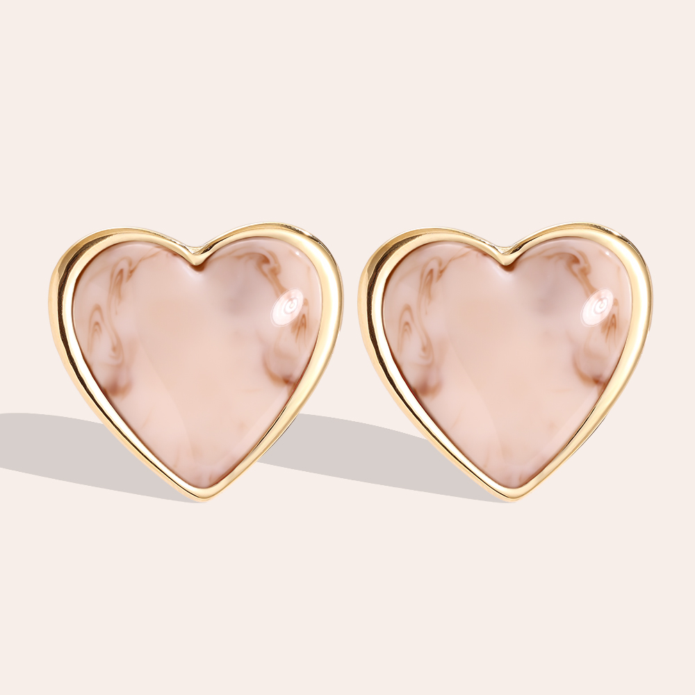 35mm Big Size Heart stainless steel earrings        