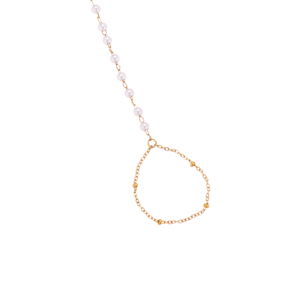 17cm small beads finger hand chain stainless steel bracelet  