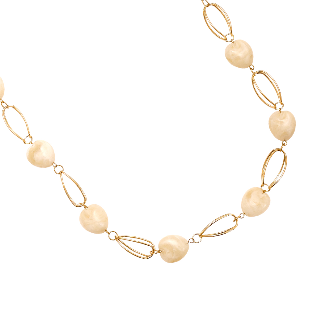 92cm Resin Balls And Cycles Stainless Steel Necklaces 