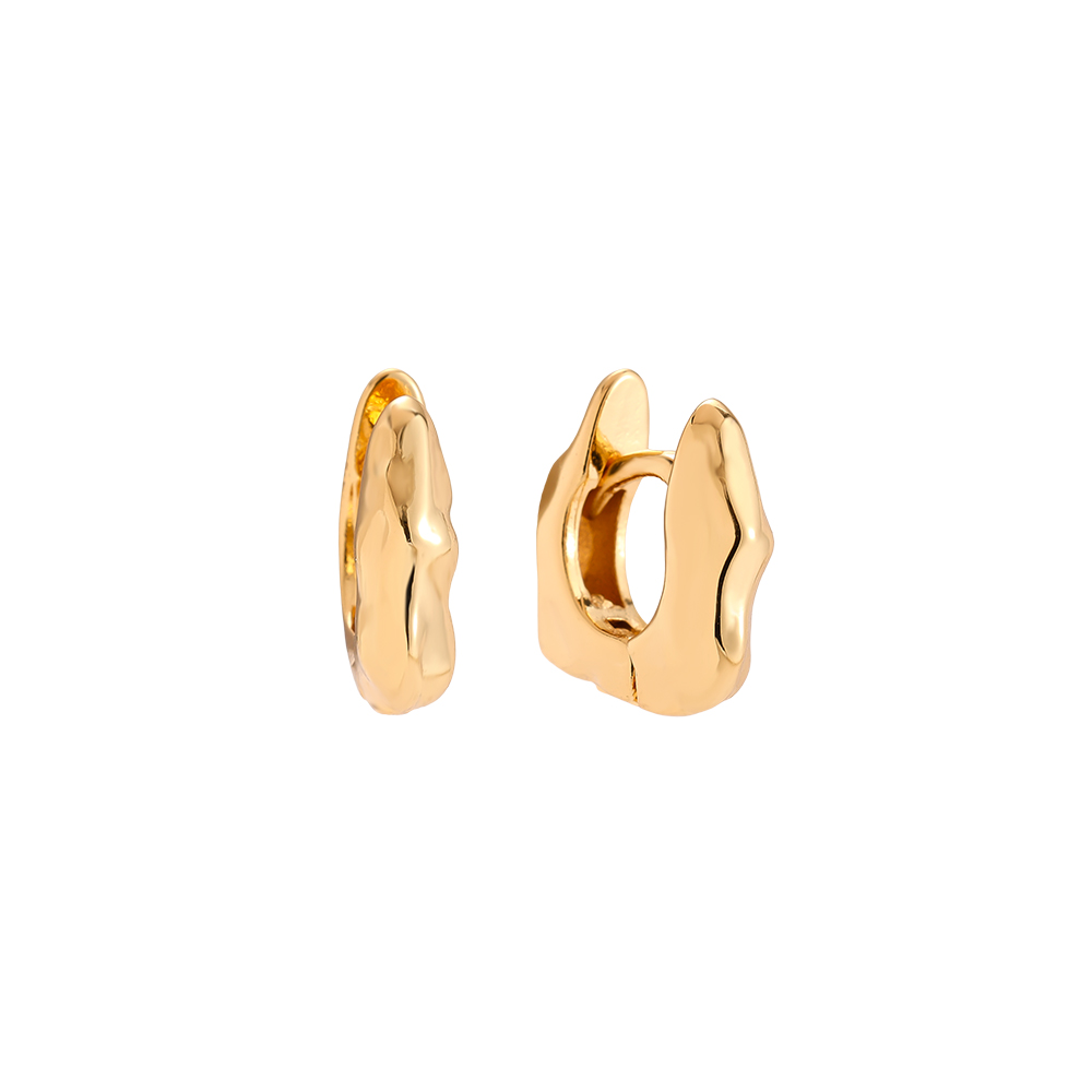 Gold-plated earrings 0.9cm Like Cycle