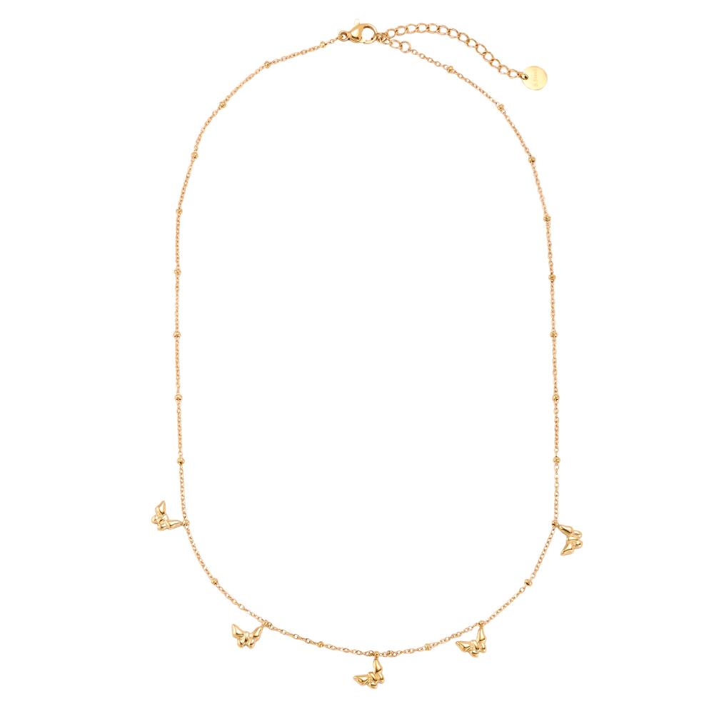 42cm butterfly stainless steel necklace