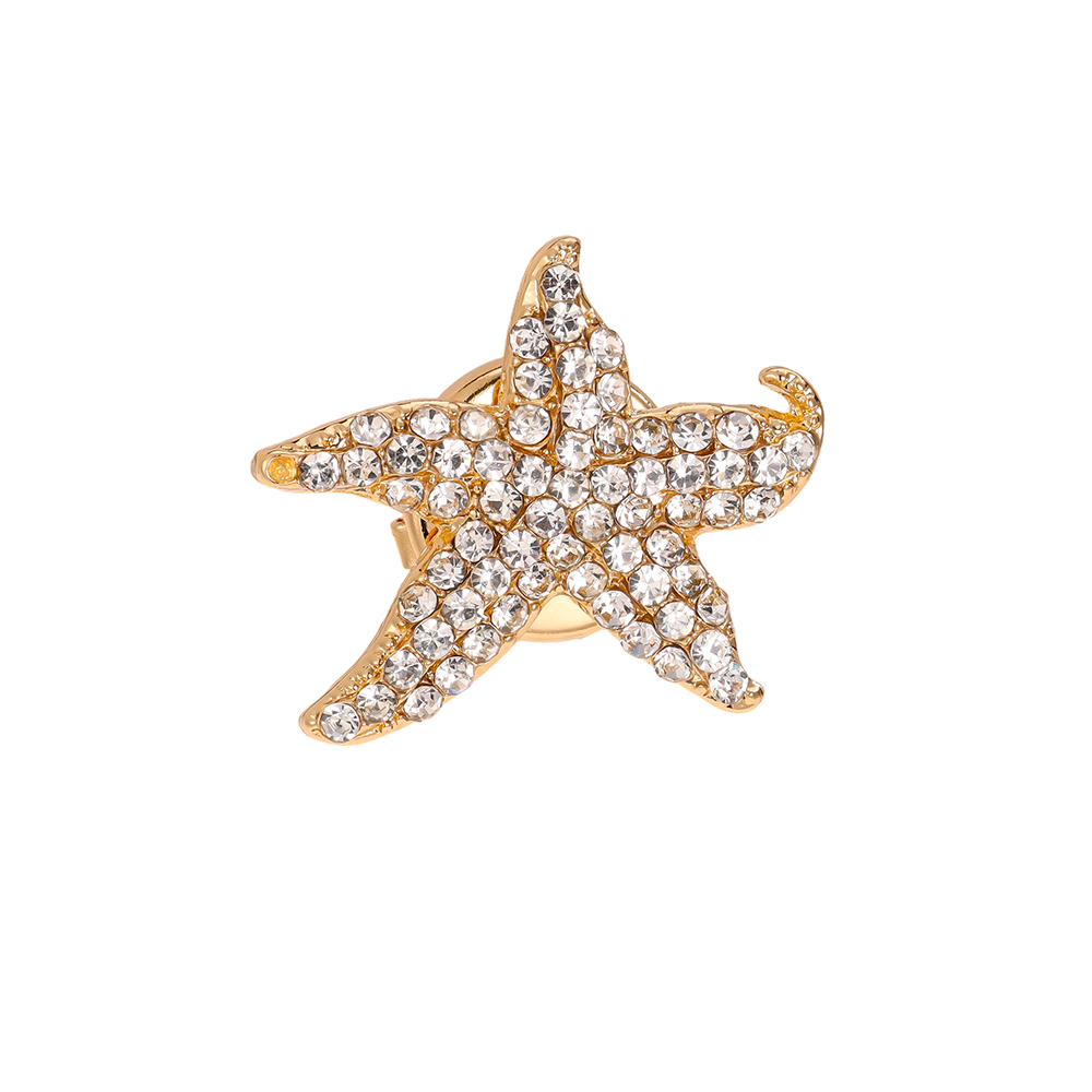 30mm pearl starfish decorative button brooch