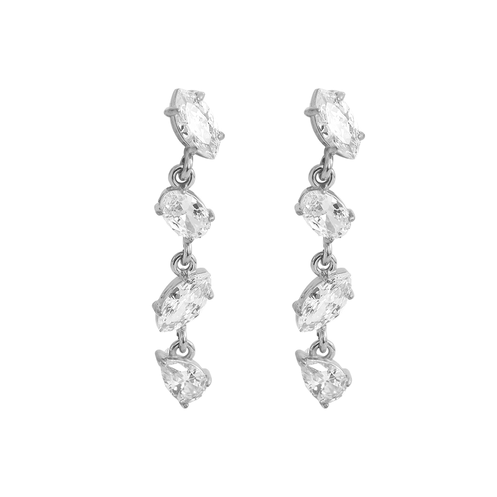 35mm minimalist pointed oval stainless steel earrings