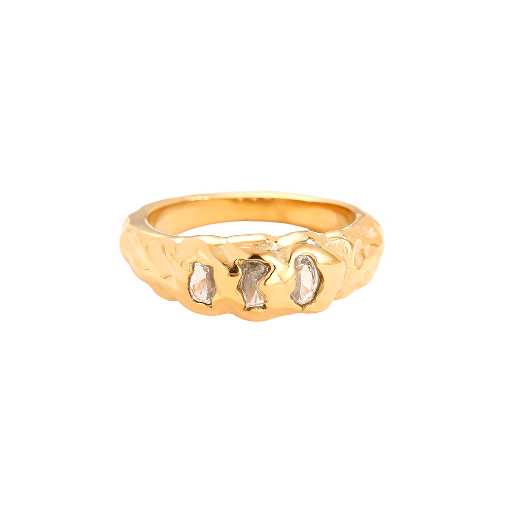 Three Diamonds stainless steel ring    