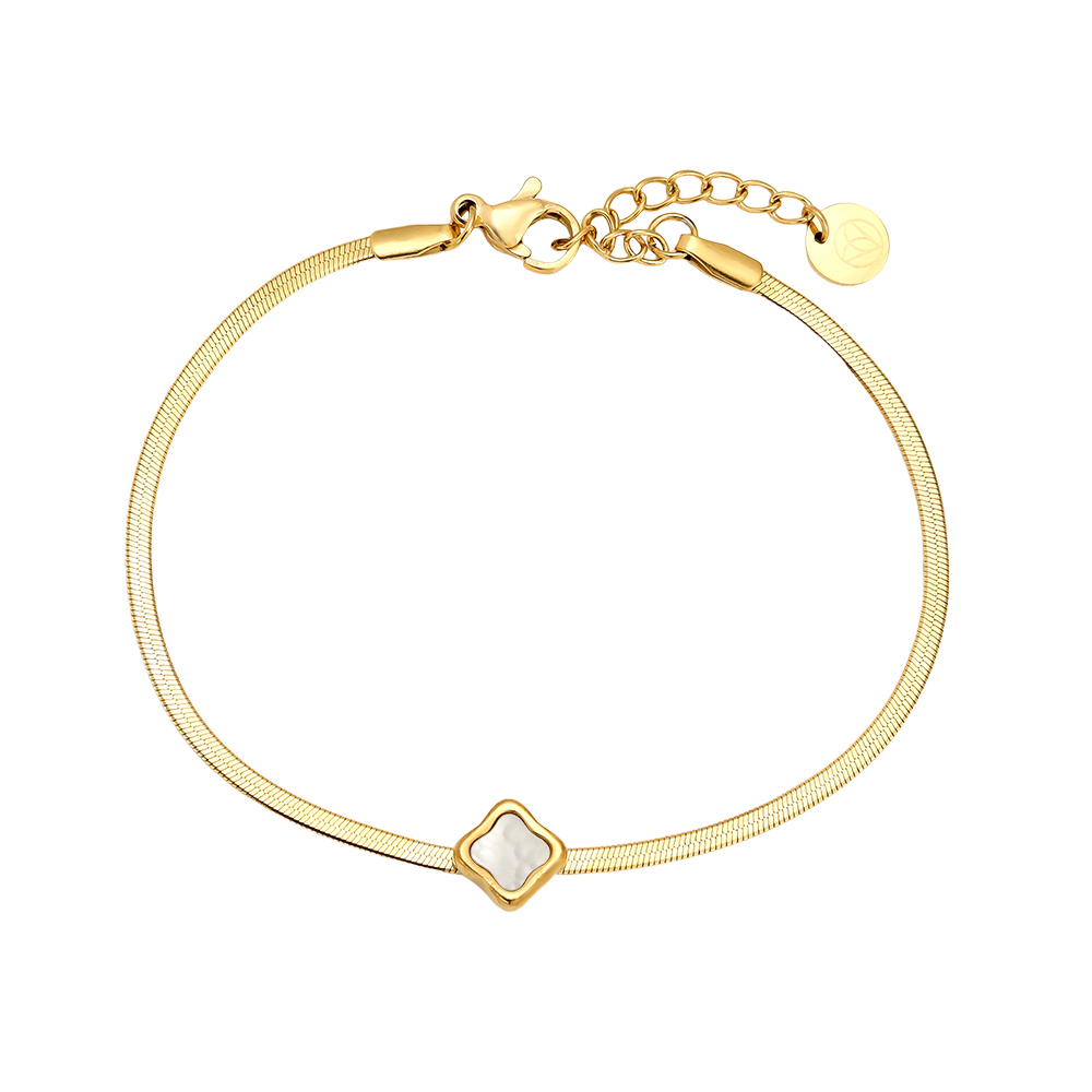17cm Shell Flower stainless steel bracelet     