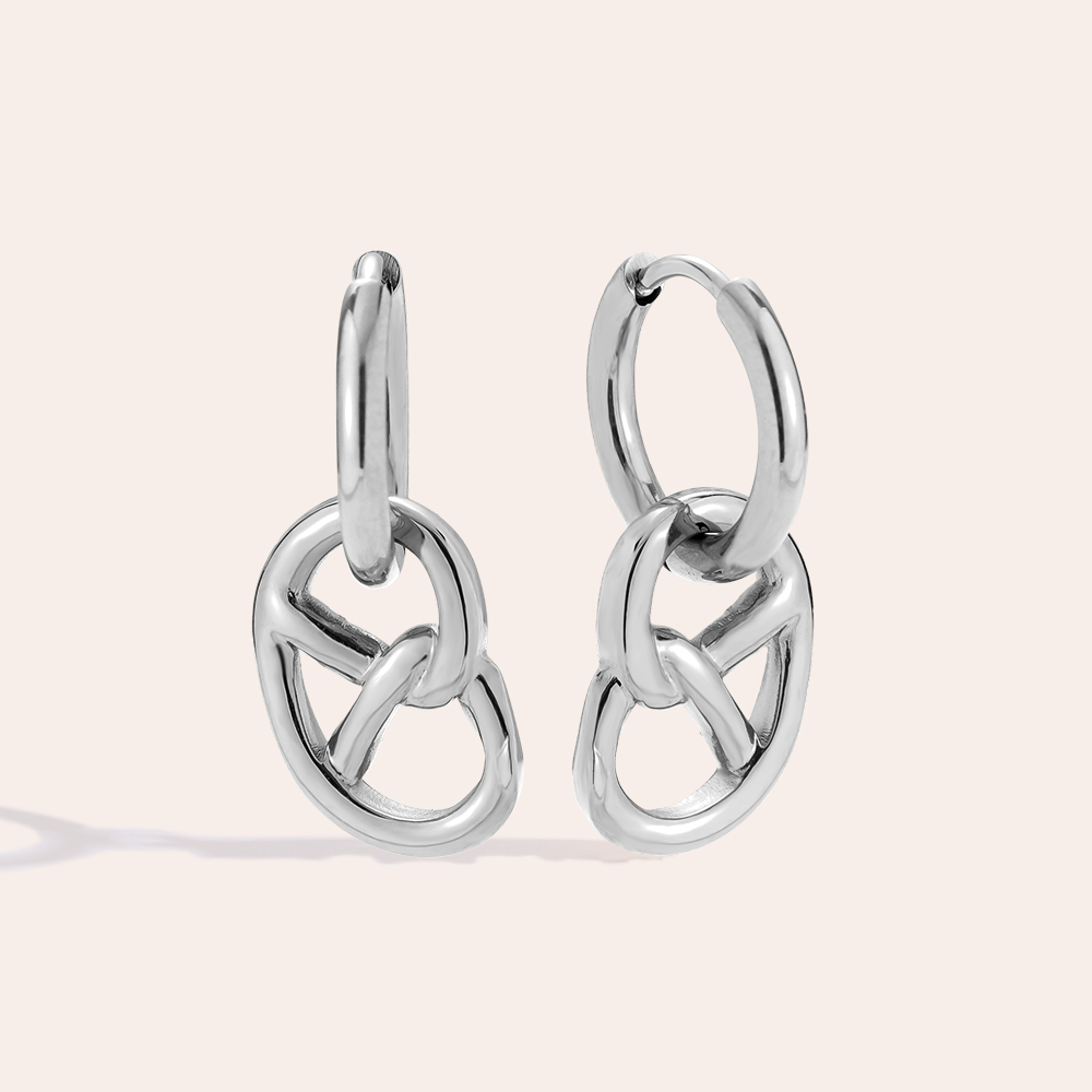 2.5cm Pretzel stainless steel earrings
