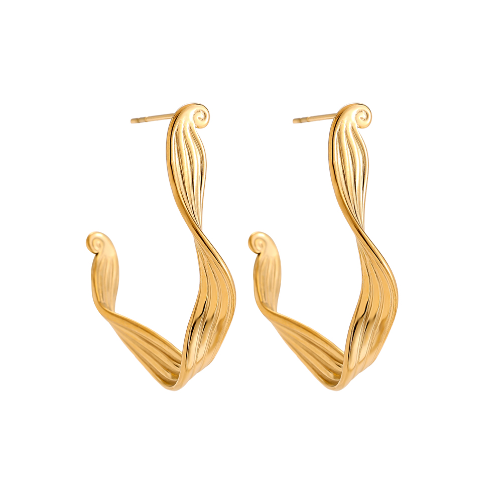 3.3cm Irregularhoop stainless steel earrings
