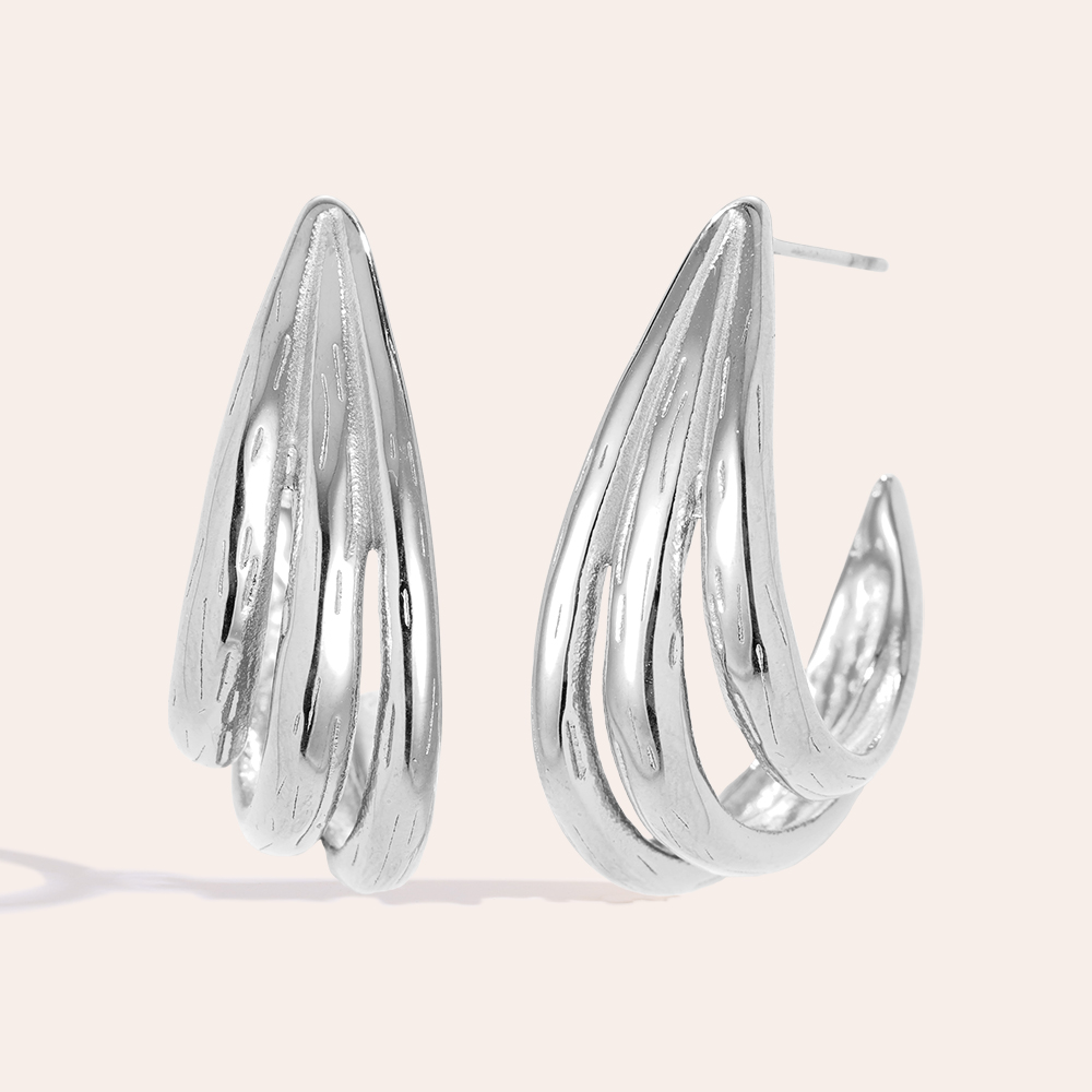 1.3*3cm Drop Feeling stainless steel earrings        