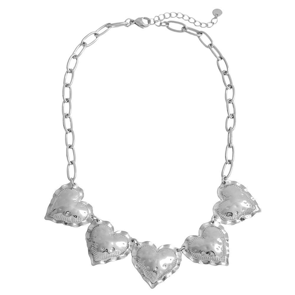 39cm statement heart stainless steel necklace
