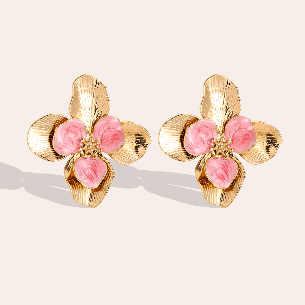 42*45mm Beautiful large flower stainless steel earrings     