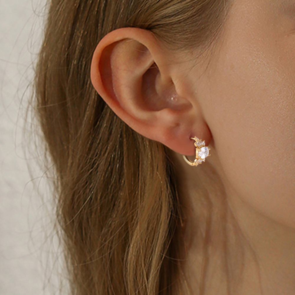 Gold-plated Big Diamond earrings