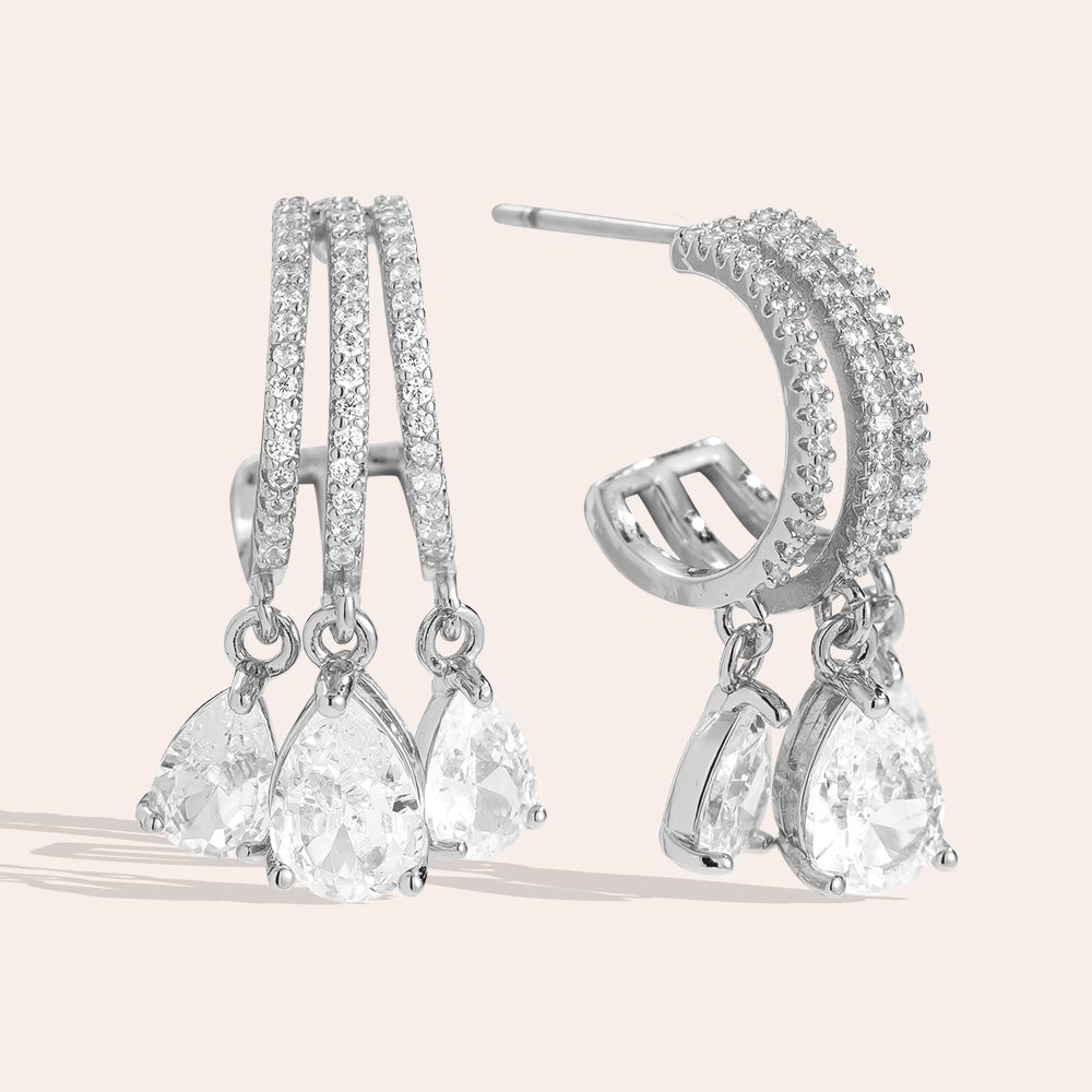 Diamond Drops gold-plated earrings  