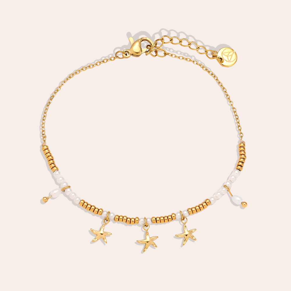 17cm Pearl Star stainless steel bracelet