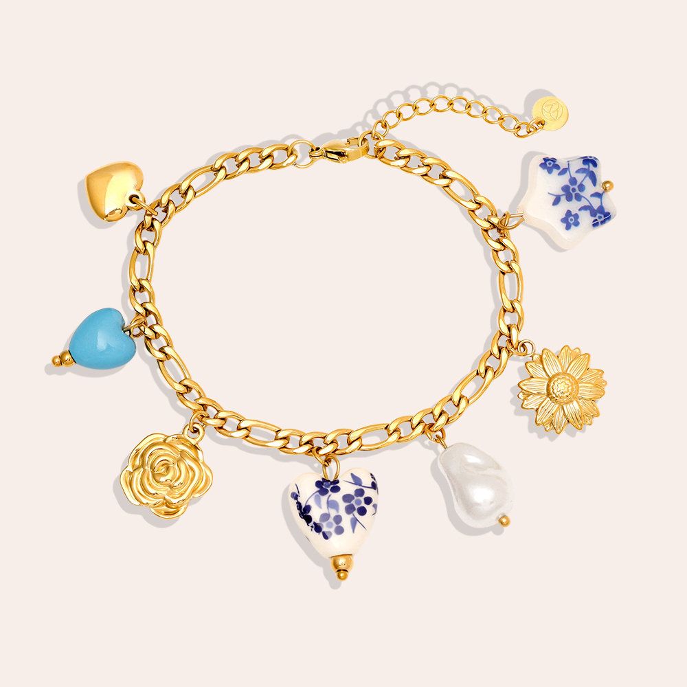 17cm Fancy Charms stainless steel bracelet  