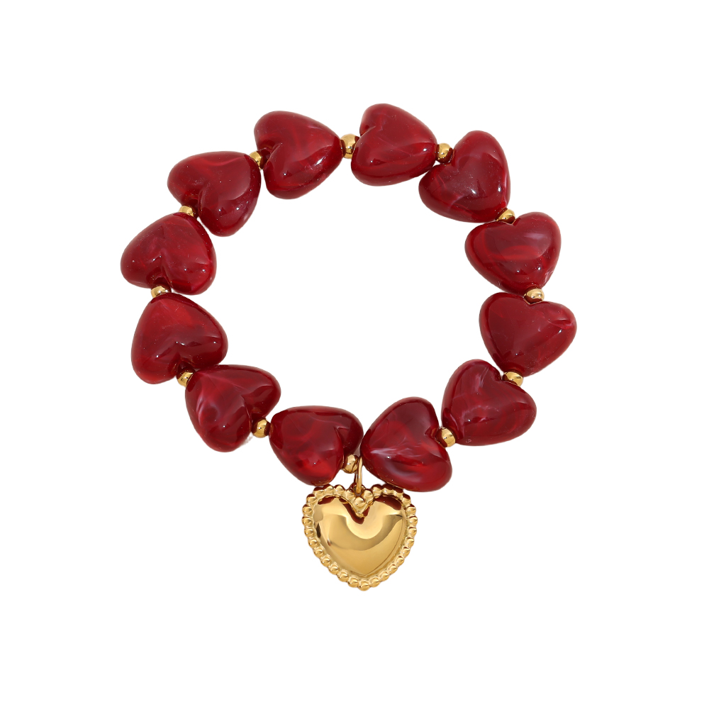 20cm Acrylic Heart Chian stainless steel bracelet    