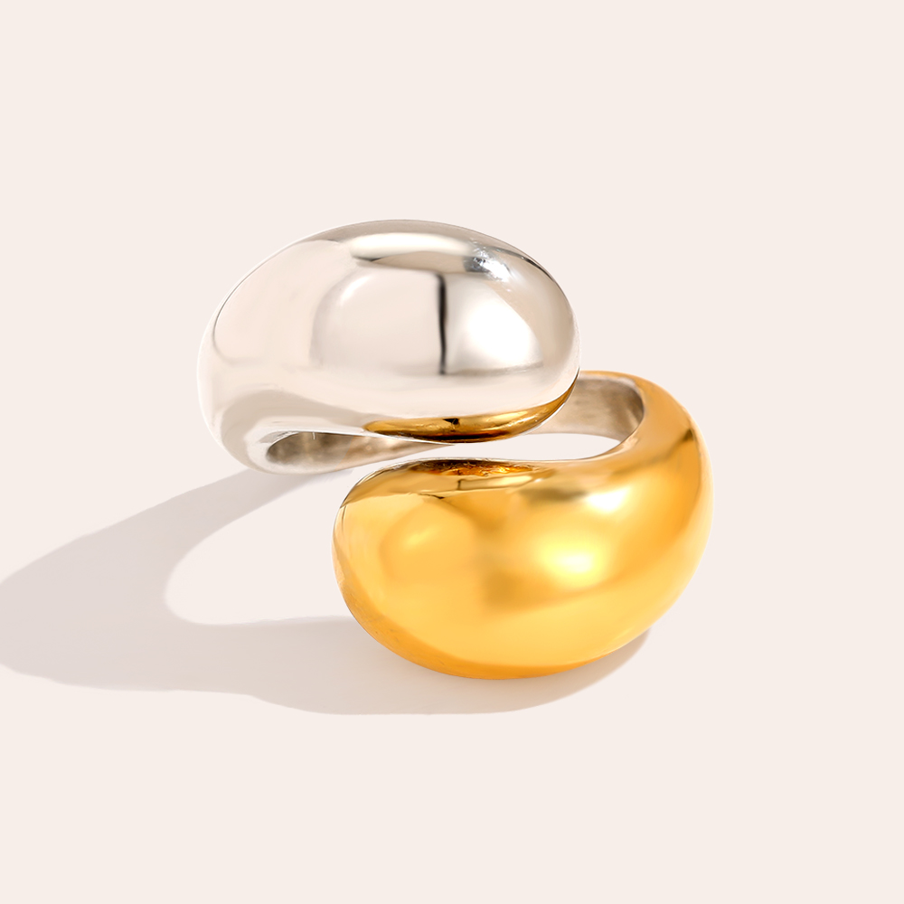 Two Drops stainless steel ring
