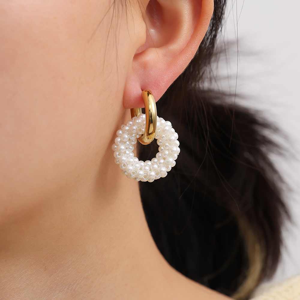 25*65mm bead loops stainless steel earrings