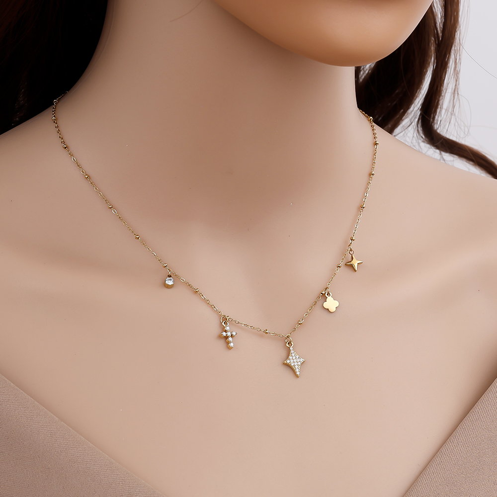 40cm Mini Diamond Charms stainless steel necklace 