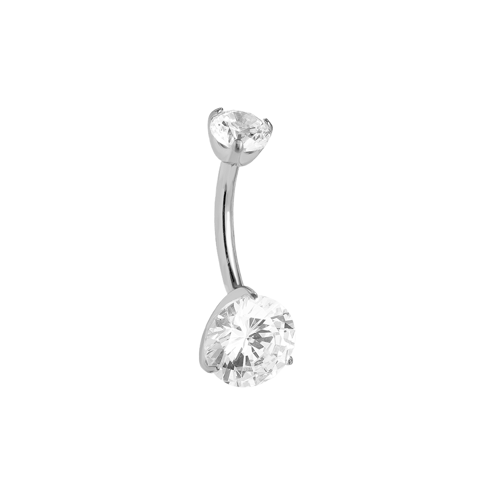 1.6*10mm Sparkling Diamond Titanium Belly Piercing       