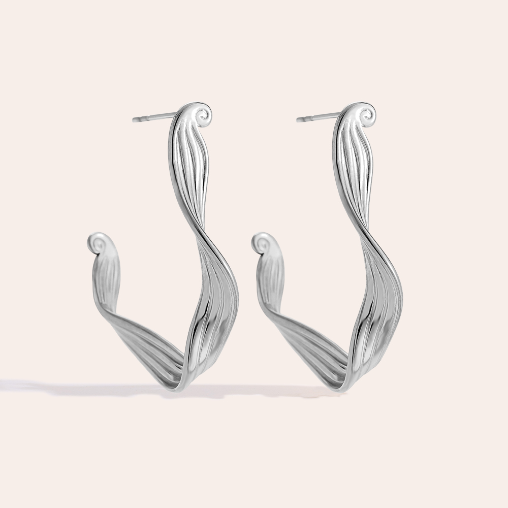 3.3cm Irregularhoop stainless steel earrings