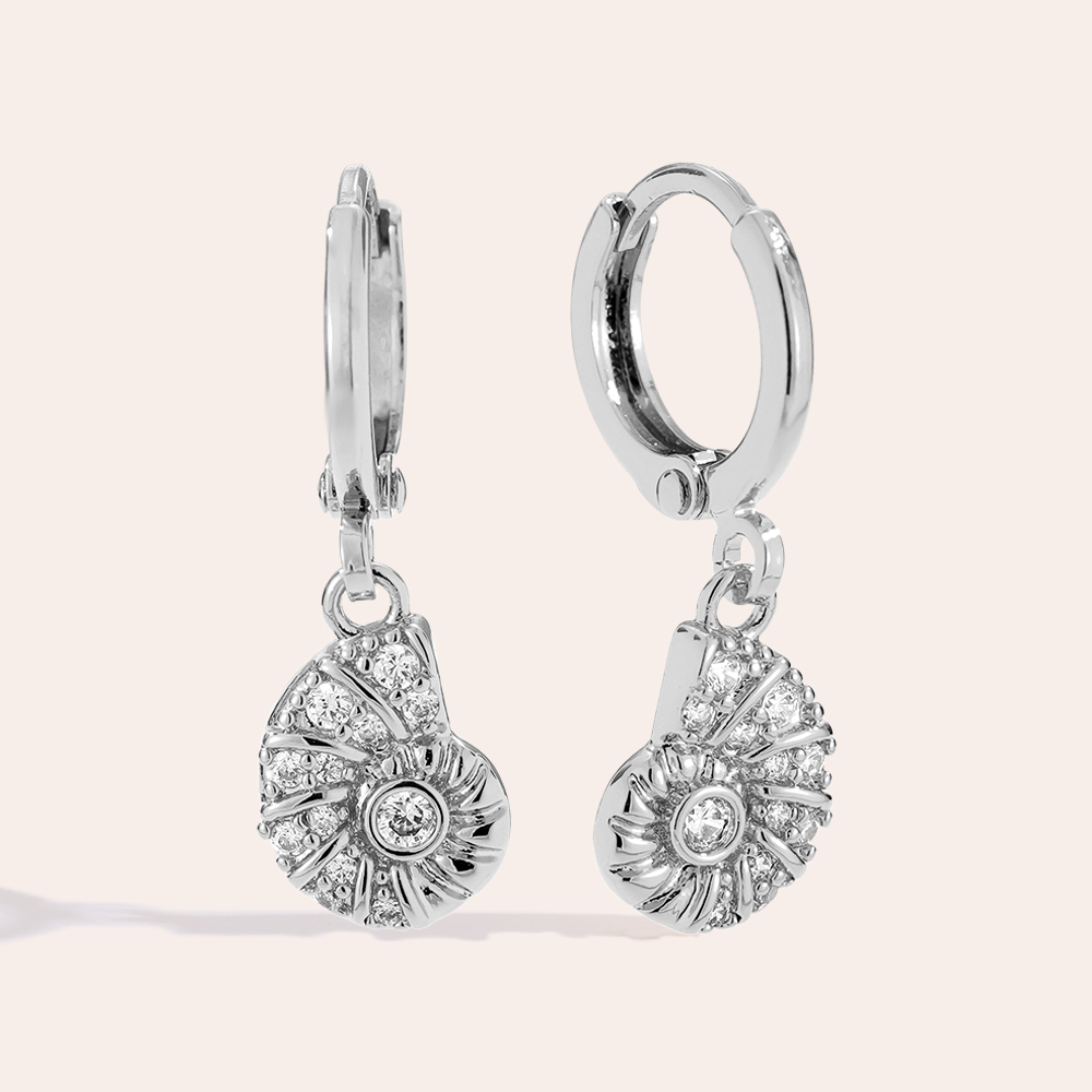 25mm Cute Conch Diamond Gold Plated Earrings