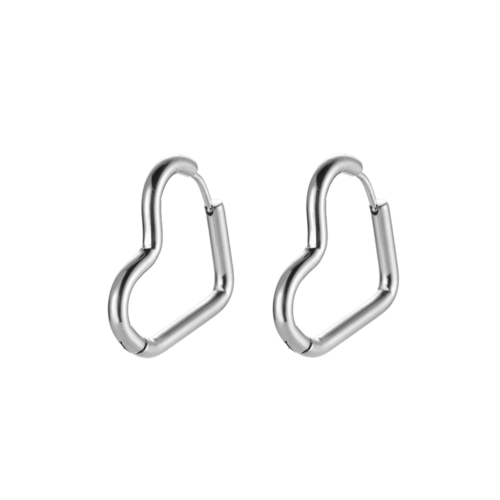 Stainless steel earrings Big Heart Outline