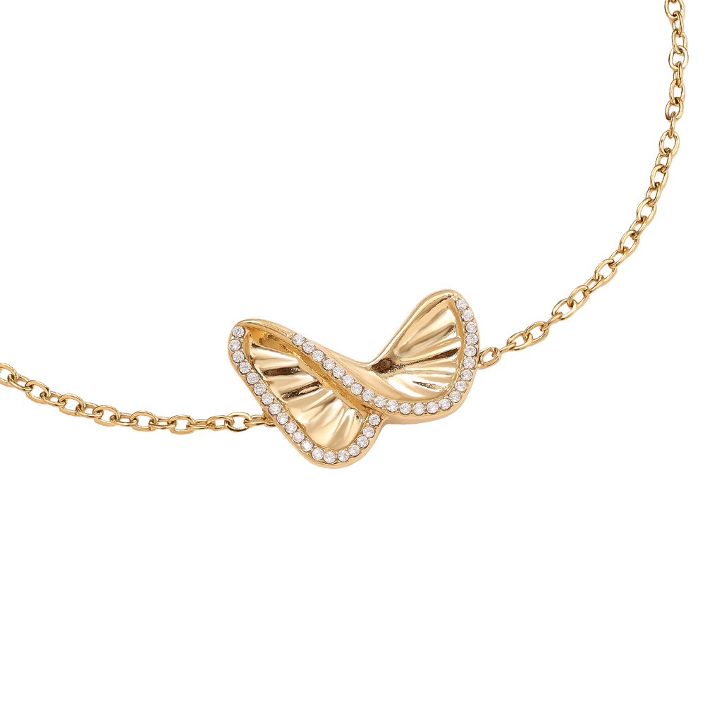 16cm Like Diamond Butterfly stainless steel bracelet   