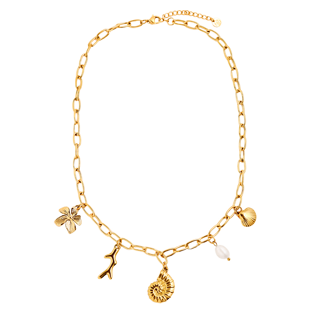42cm Pearl Shell stainless steel necklace