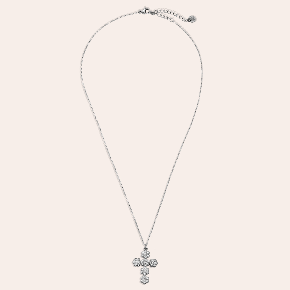39cm Diamond Nice Cross stainless steel necklace      